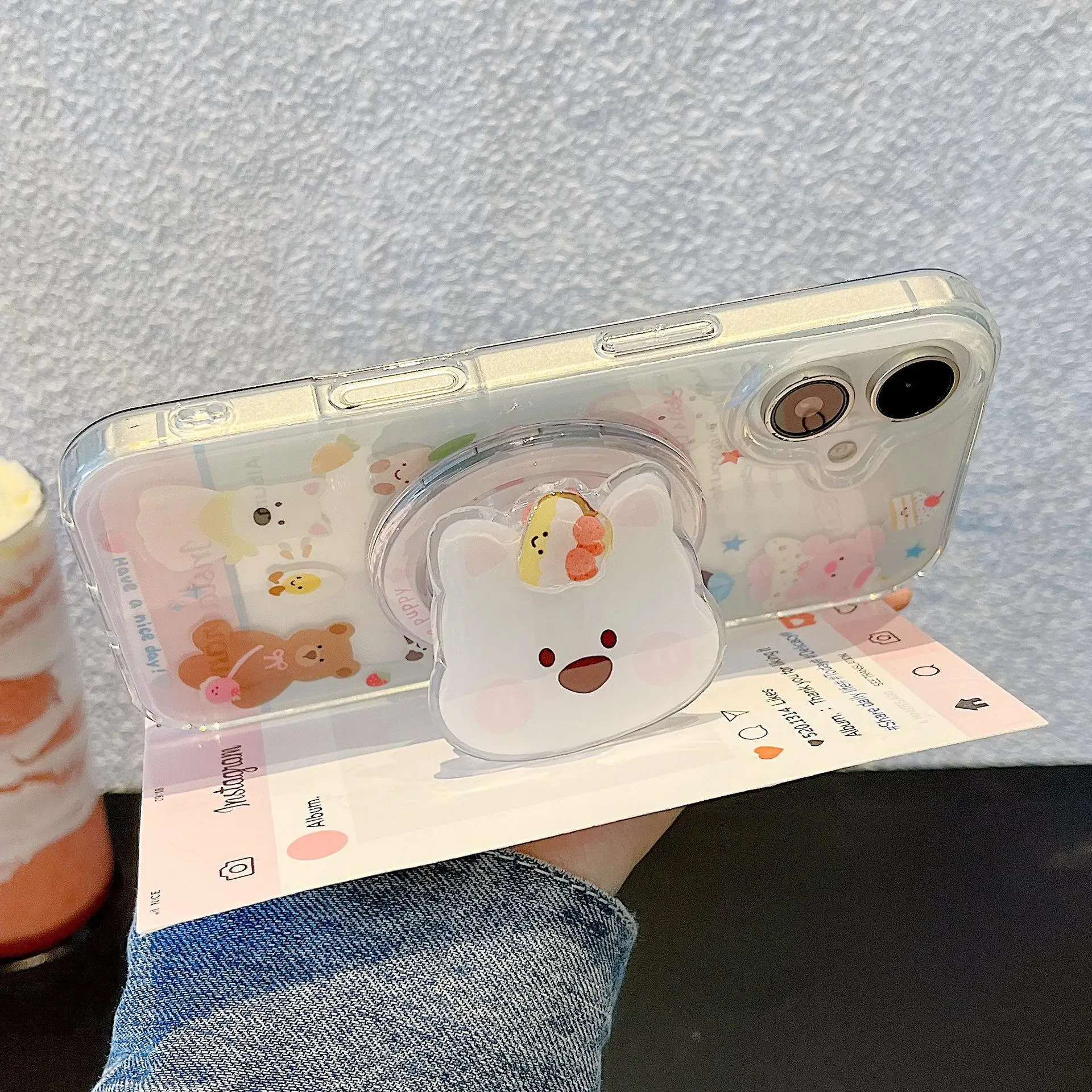 لطيف الكرتون هزة جرو حامل هاتف مغناطيسي حامل هاتف قبضة توك دعم آيفون ل Magsafe اكسسوارات الذكية توك #6