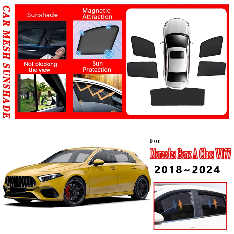 

Автомобильный солнцезащитный козырек для Mercedes Benz A Class W177 Hatchback 2018 ~ 2024, солнцезащитный козырек для окна, аксессуары для солнцезащитного козырька