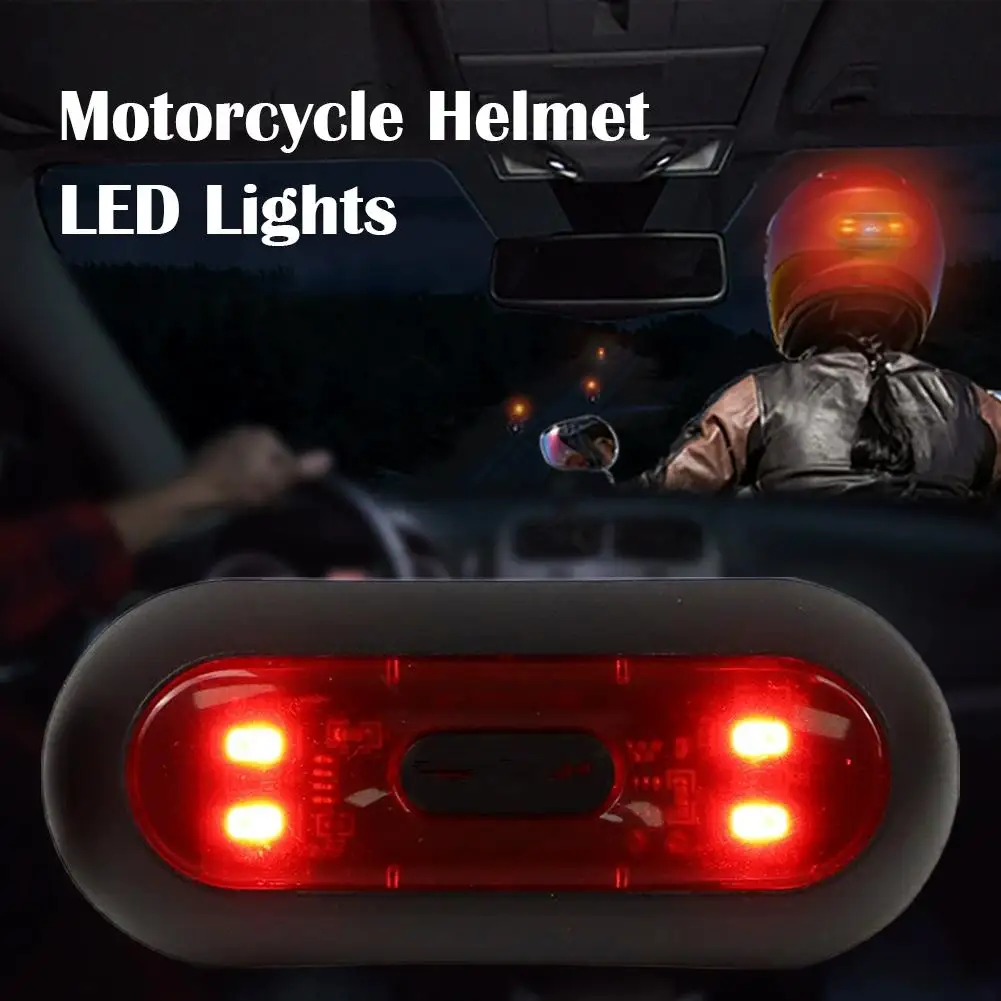 Upgrade 4 Lamp Beads Bicycle Helmet Led Light Rechargeable Safety Taillight Bike Motorcycles Accessories  USB Helmet Light view 5
