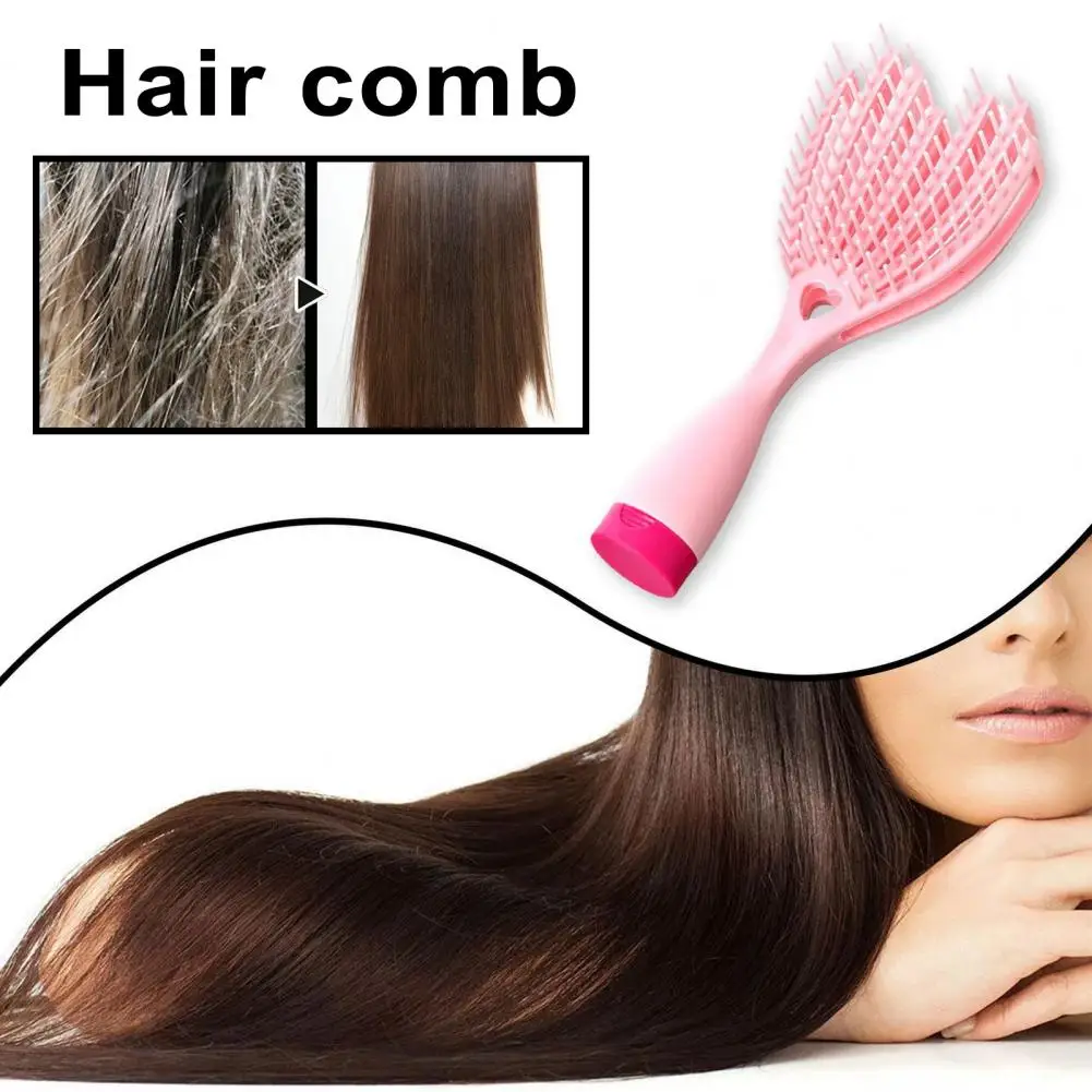 Portable Hollow Head Comb Dual-Use Wet Dry Hair Comfortable Scalp Massage Comb For Fluffy Hair Roots Wide Teeth Air Cushion Comb