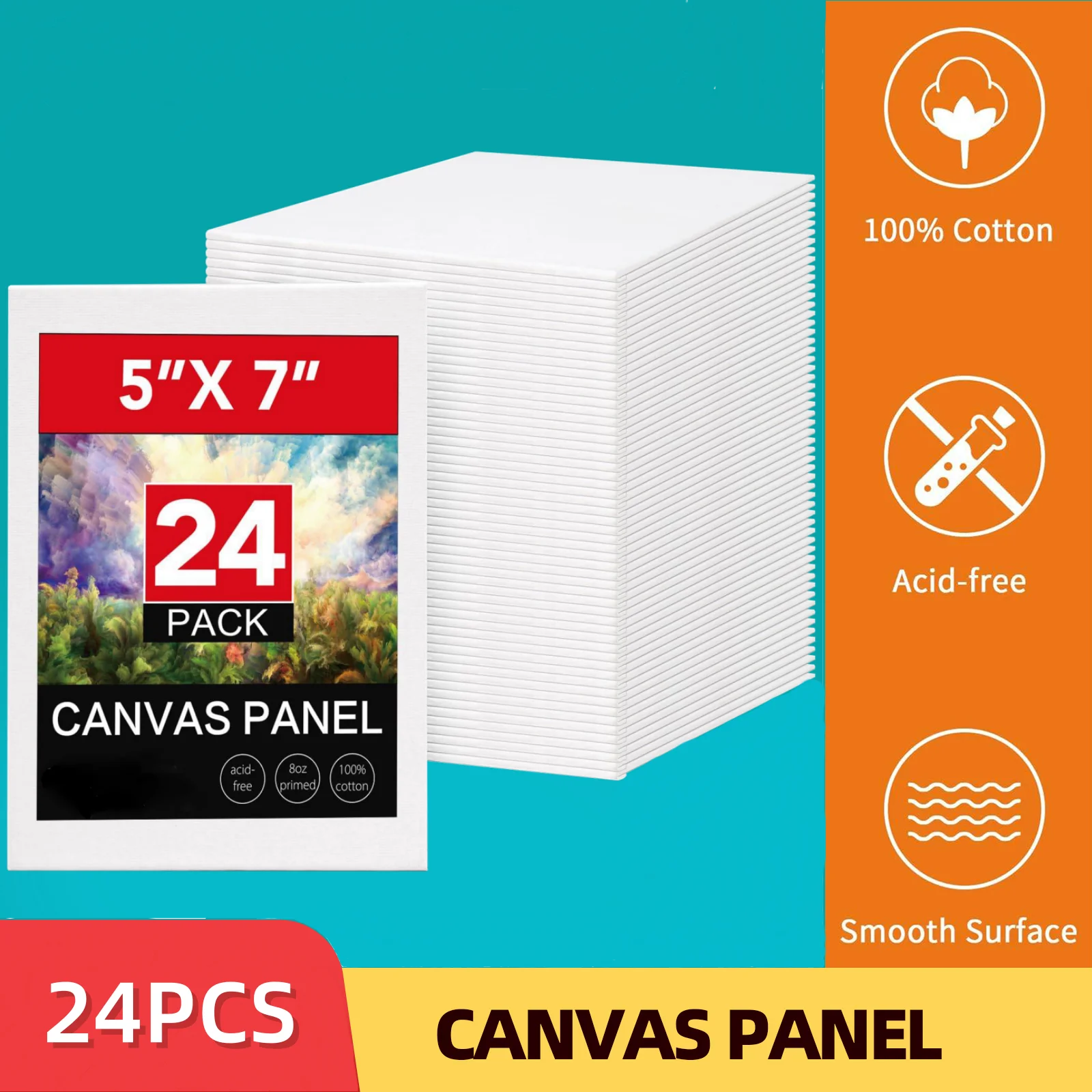 

5x7In White Blank Canvas Artist Blank Canvas Frame Suitable for Acrylic, Oil Painting Board, Dry and Wet Art Media Artists
