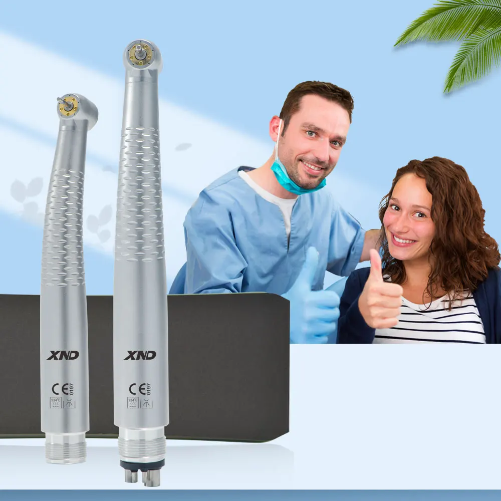 XND-Handpiece de alta velocidade dental com 5 luzes LED, turbina de ar sem sombra, botão, ferramenta de perfuração dental