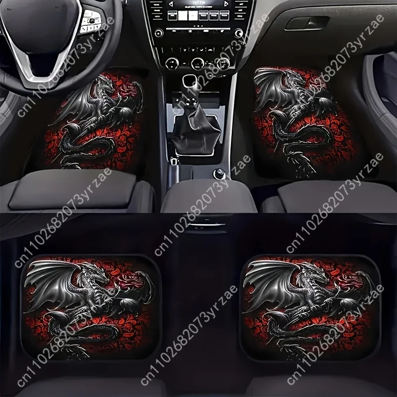 

Dragon Rose 4pcs Universal Car Floor Mats All-Season Fashionable Auto Interio Absorbent Non-Slip Washable Car Floor Mats