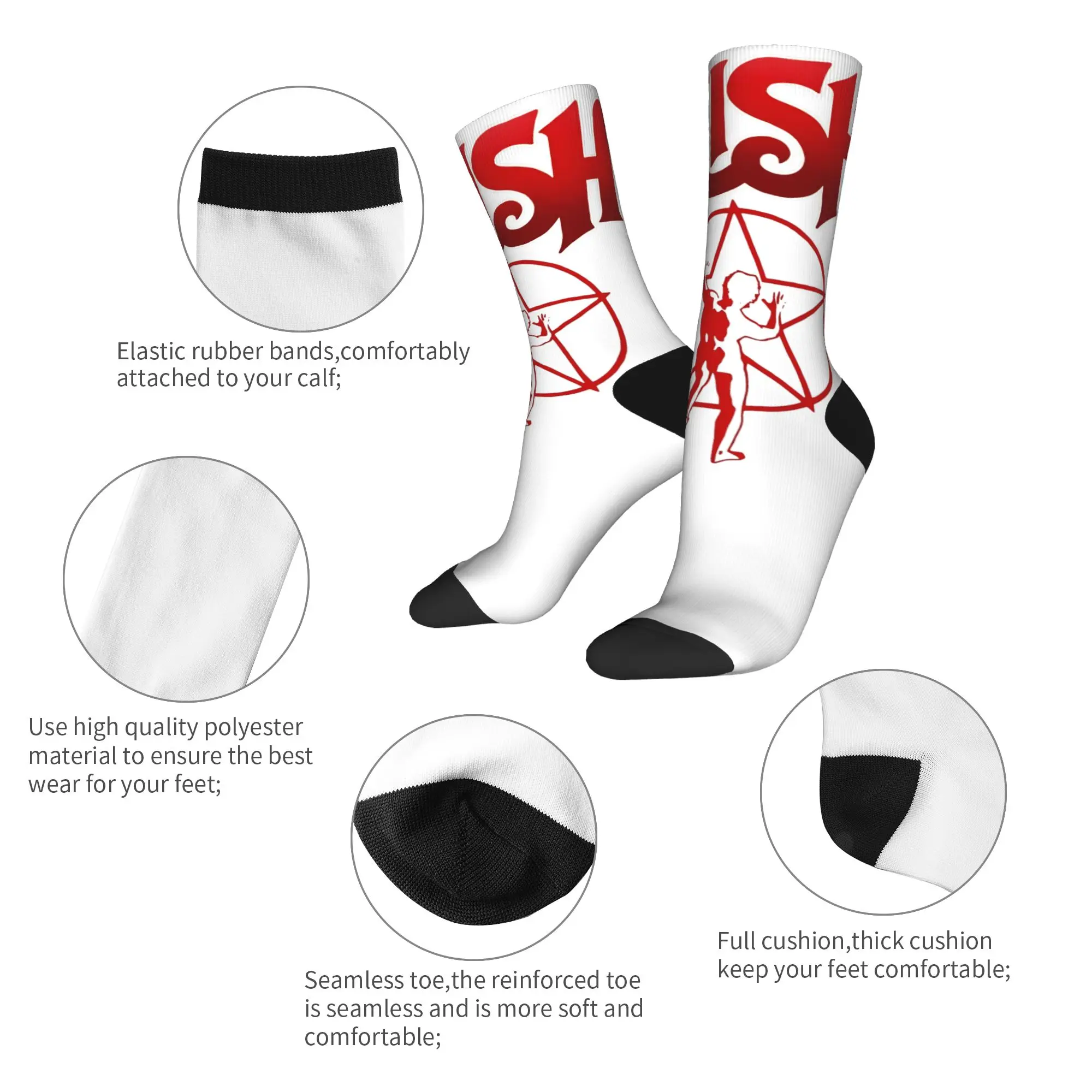 Rush Band Holy Starmans Logo Stockings  Design Funny Socks Autumn Non Slip Socks Unisex Men Climbing Soft Socks