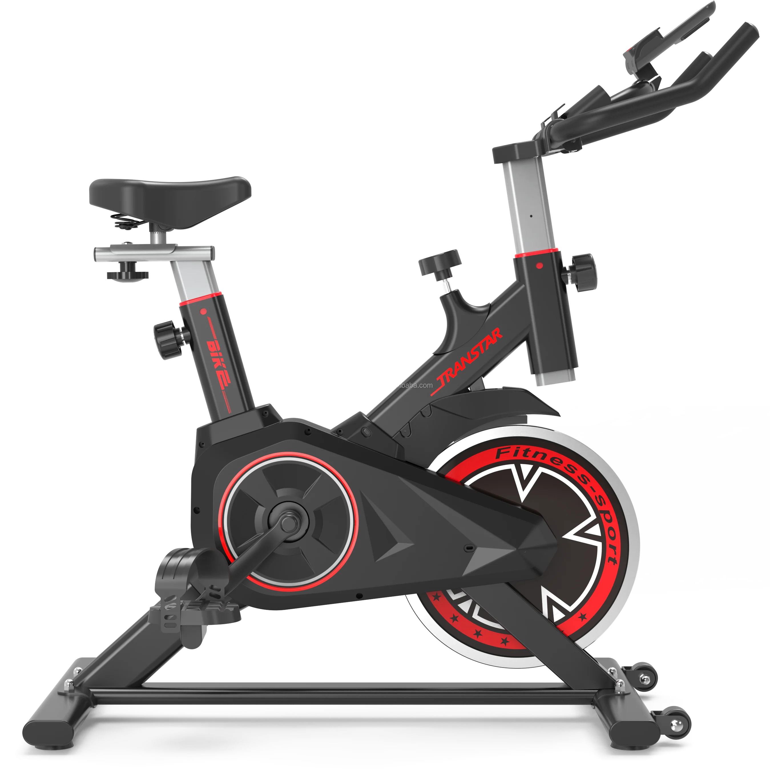 Bicicleta Estática para Ejercicios Cardio, Bicicleta de Spinning Magnética para Ciclismo en Interiores, Bicicleta de Ejercicio para el Hogar con LED