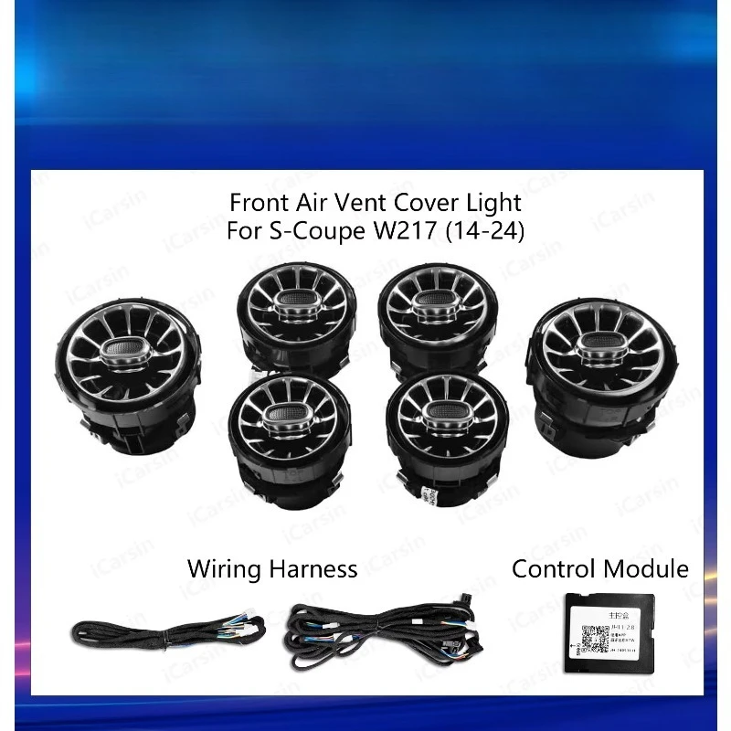 W217 W222 Coupe Dynamic C217 Light Strip, 64 Color RGB Interior Ambient Light Luxury Two Door Sedan Car Decor Upgrade Parts view 3