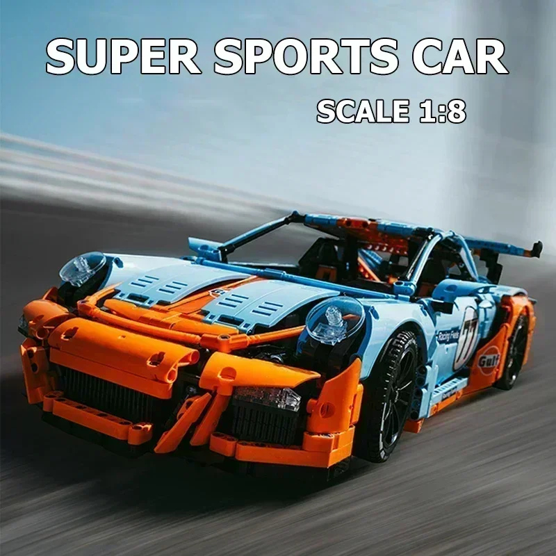 New 1:8 Scale GT3 RS Supercar Racing Car Vehicle Sport Model Fit 42056 Building Blocks Kid Educational Toy Birthdays Gifts Set