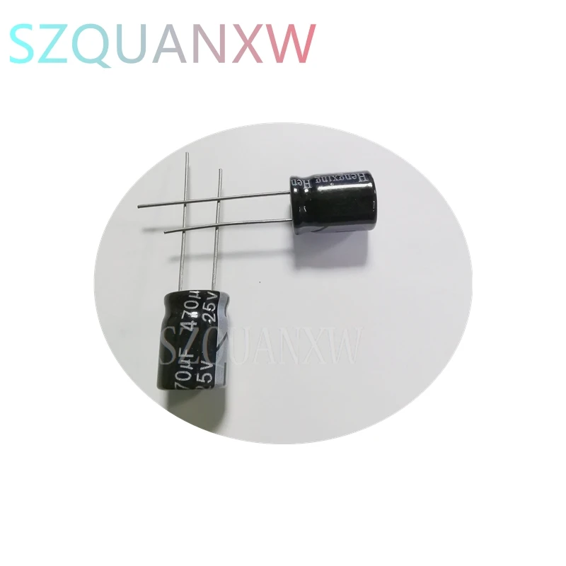 50PCS Higt quality 25V470UF 10*13mm 470UF 25V 10*13 Electrolytic capacitor