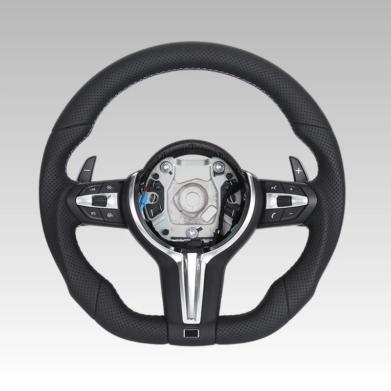 

Flat Bottom Full Perforated Leather M Sport Steering Wheel for BMW 7 Series F01 F02 F06 F10 F20 F22 F25 F26 F30 M3 F80 M4 F82 M5