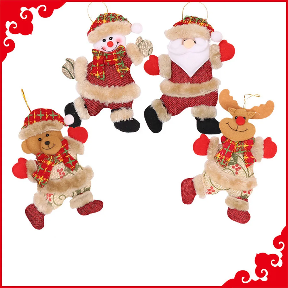 

4pcs Christmas Ornaments Gift Santa Claus Snowman Tree Toy Doll Hang Decorations Christmas Ornaments Gift Santa Claus Snowman