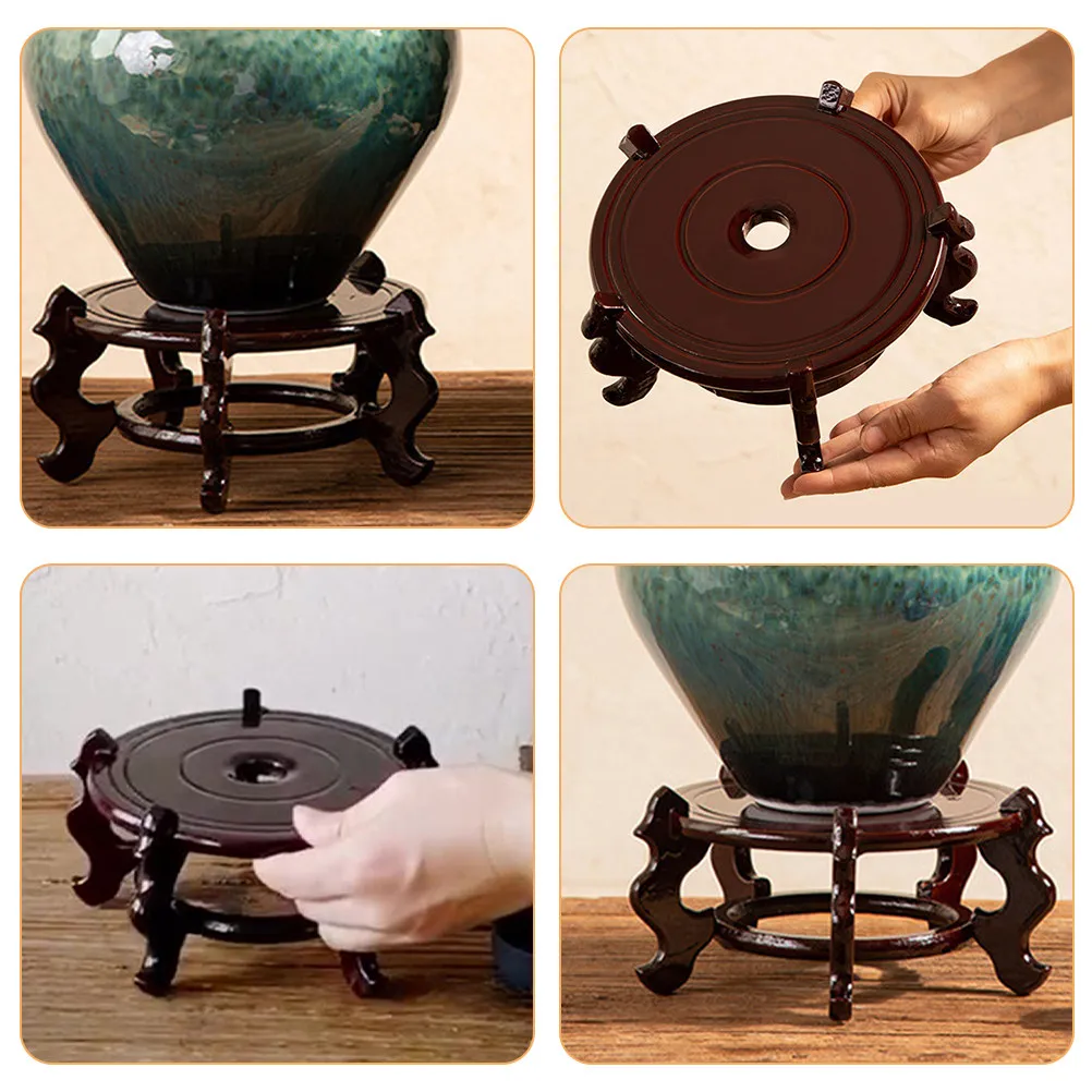 Wooden Plant Stand Indoor Plant Display Stand Bonsai Pot Pedestal Planter Riser Tabletop Floor Decoration Wood Crafts Vintage