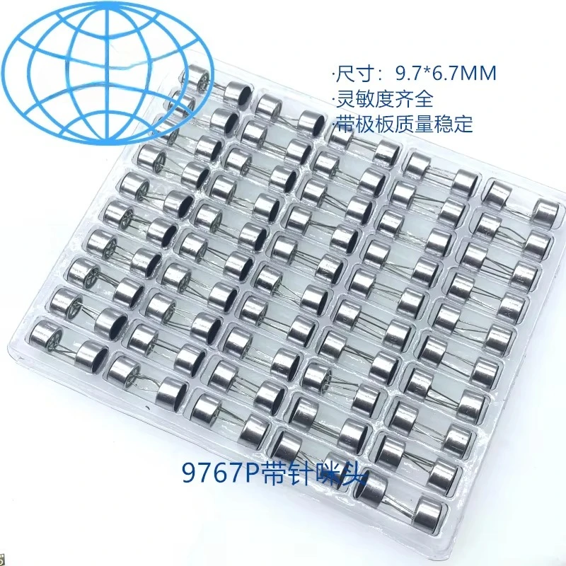100Pcs 9767P Pin Microphone Capsule XF-18D, Direct Plug-in High Sensitivity Electret Microphone Head