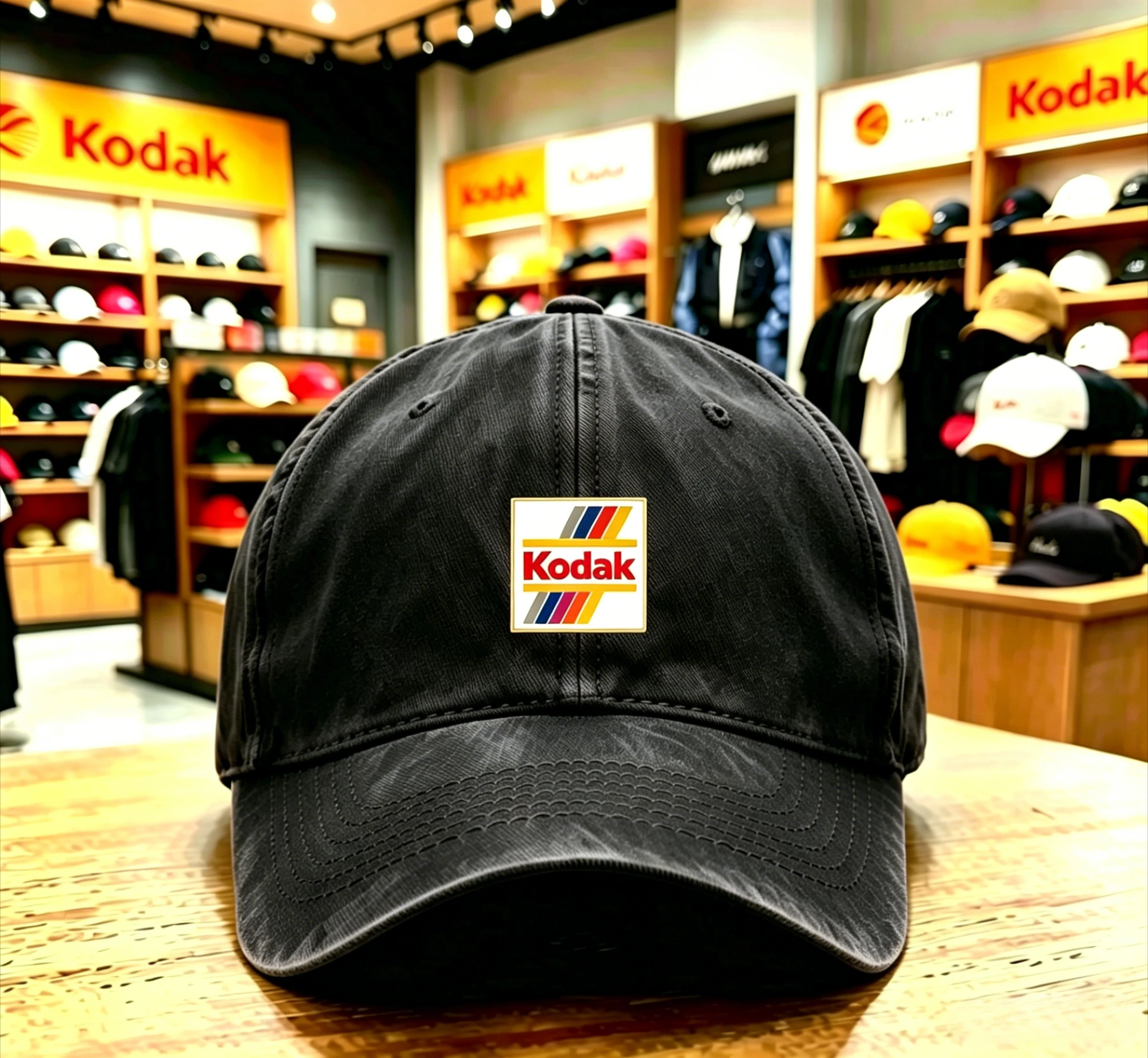 Czapka baseballowa z logo Kodak z efektem sprania, miękka bawełna, regulowana, codzienna czapka przeciwsłoneczna, nadrukowana odzież w stylu koreańskim
