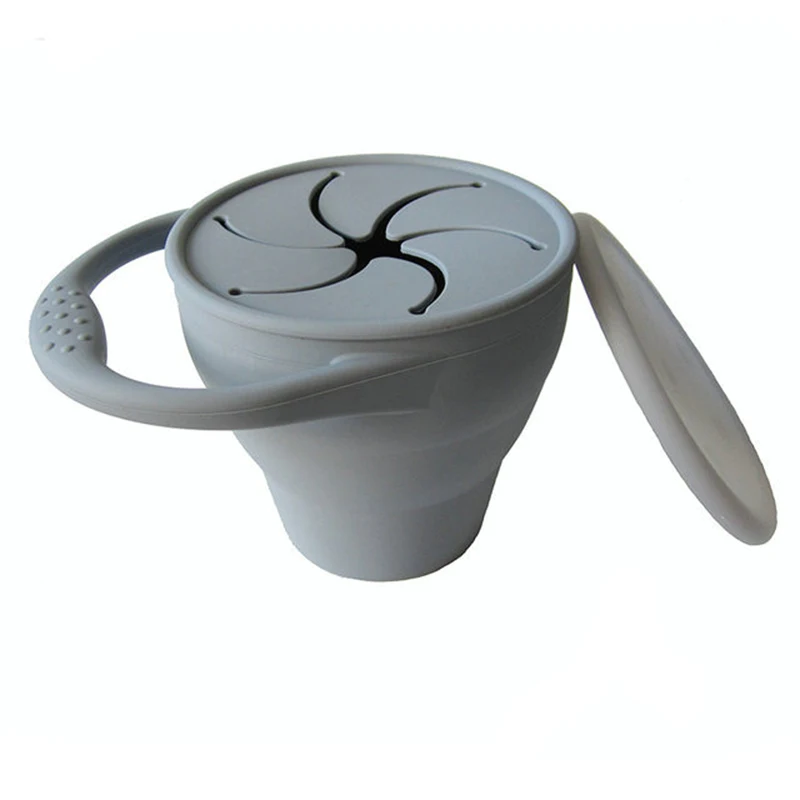 Baby Snack Cup Collapsible Silicone Snack Container Feeding Food Storage Cup for Toddler Boys Girls