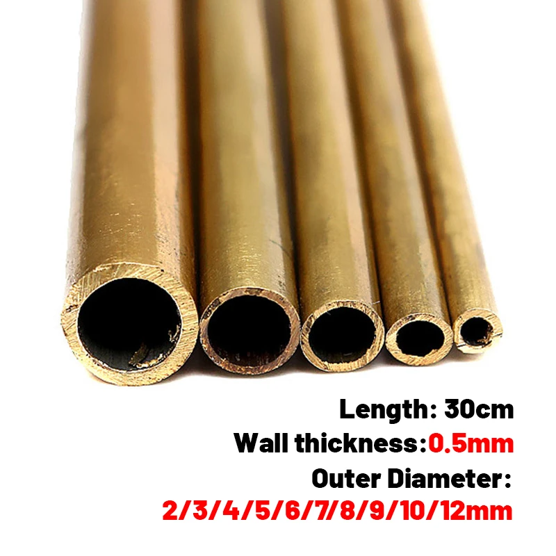 Messingrohre, zum Selbermachen, runde Form, Durchmesser 2/3/4/5/6/7/8/9/10/12 mm, Länge 300 mm, Wandstärke 0,5 mm, Messingrohr, Modellbau, Schneidwerkzeug. – Detail 7