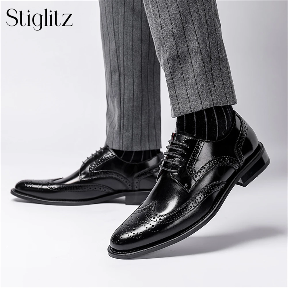 Carved Oxford Shoes Handmade Haute Couture Luxurious Business Dress Shoes Retro Style Elegant Leather Shoes for Men New Arrivals