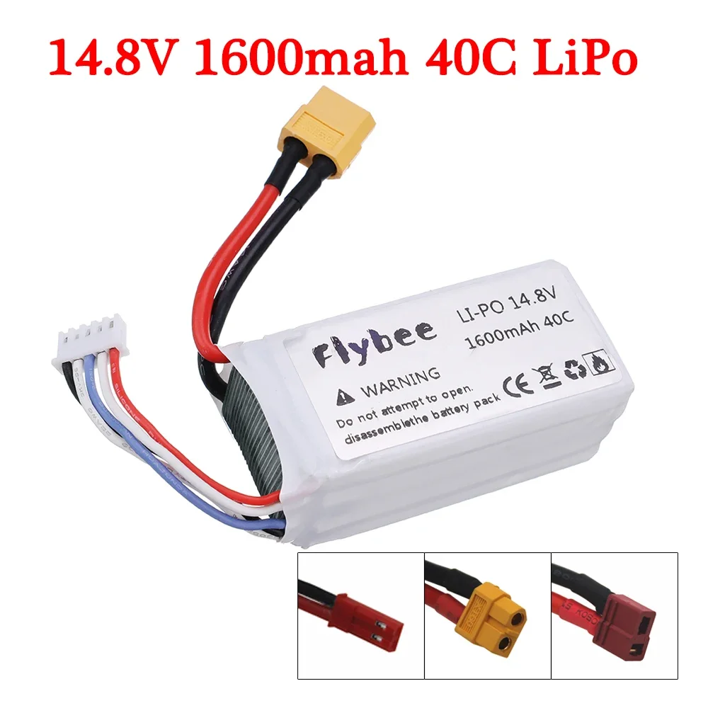 

14.8V 1600mah rechargeable Battery 40C T/XT60 Deans RC Toys Parts 14.8V 4S For FPV Drone Racing Airplane Car Battery spare parts
