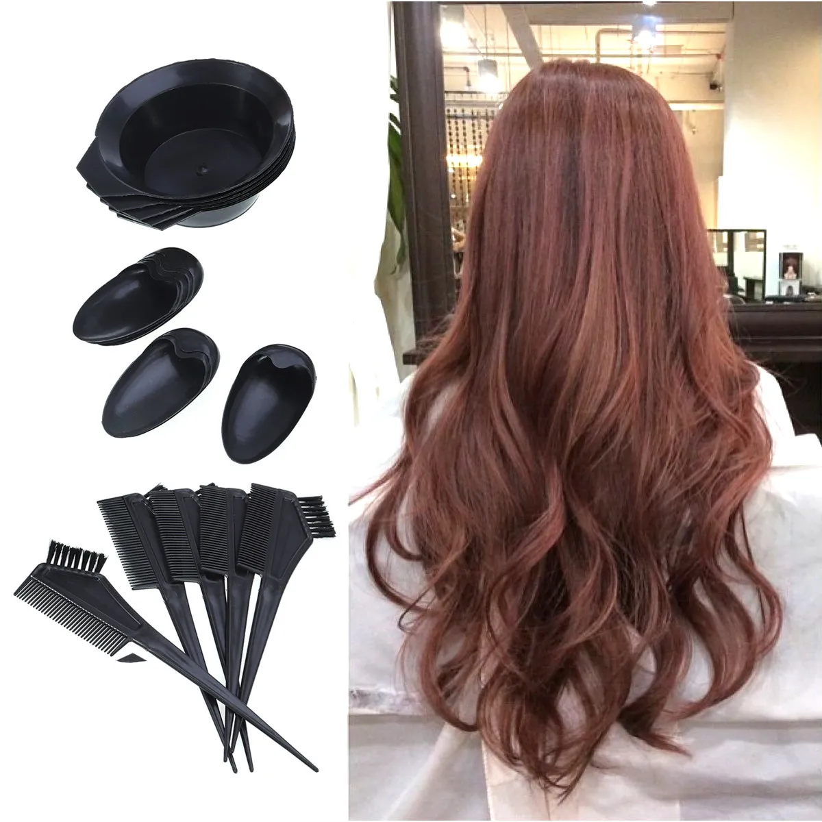 

5Pcs Hair Set Professional Salon Grade Dye Tint Kit for DIY Home Hair Coloring Styling Accessories Hairdressing