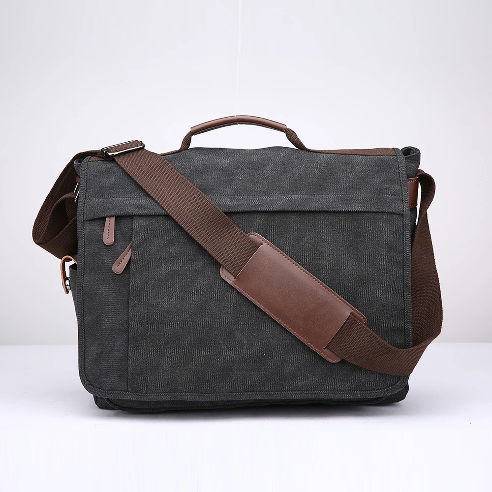 

Men Canvas Shoulder Bag Casual Men Retro Zipper laptop bag Crossbody Outdoor Bags Mens Travel School Shoulder Bag