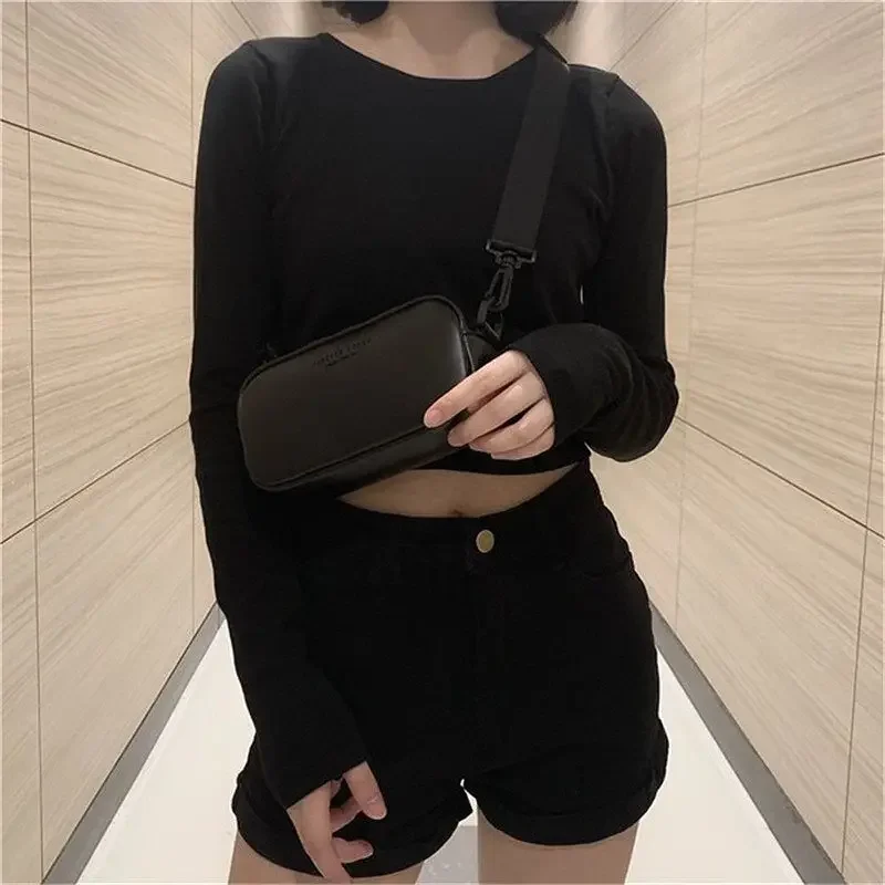 New Korean Fashion Crossbody Bags Women&Men Unisex Purses Handbags Luxury Leather Simple Bag Shoulder Bag  Female