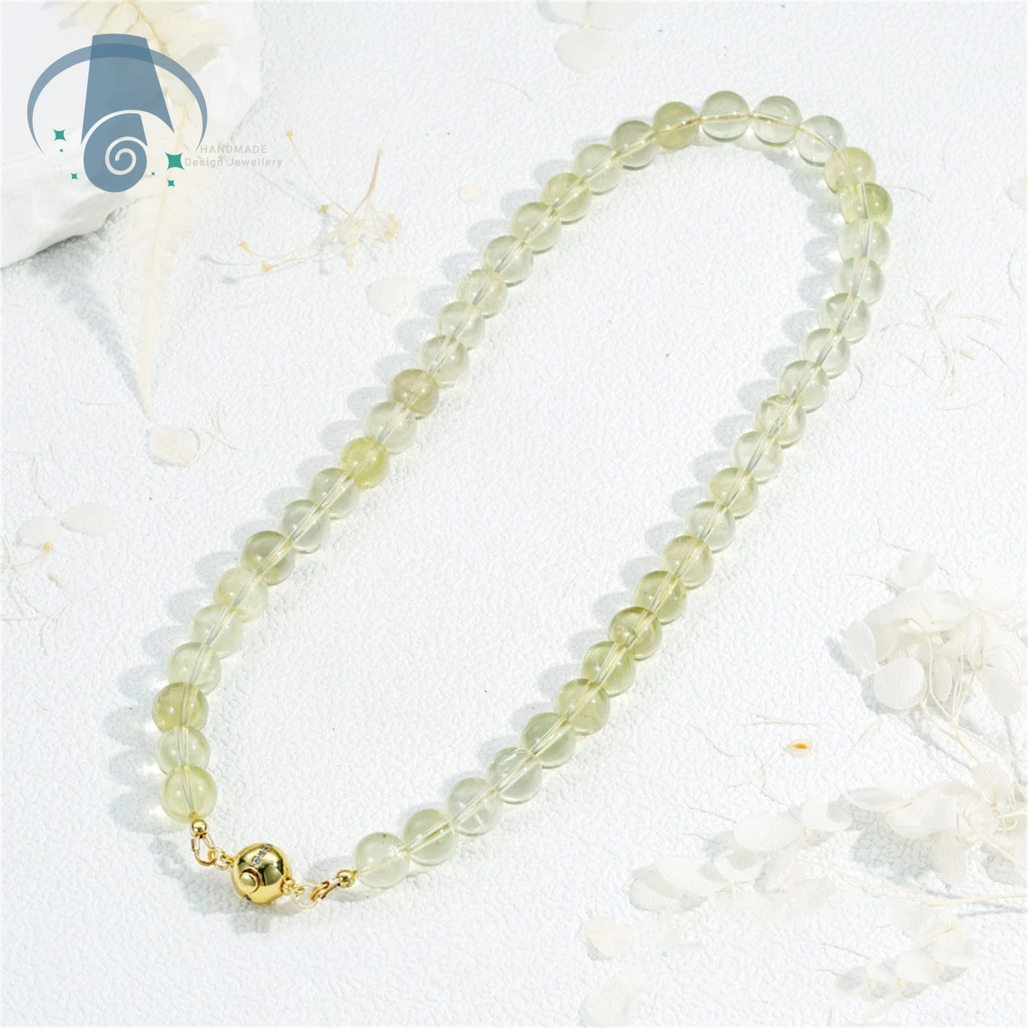 Retro Color Block Natural Stone Crystal Beaded Necklace French Style Choker Minimalist Versatile Clavicle Chain for Office Women