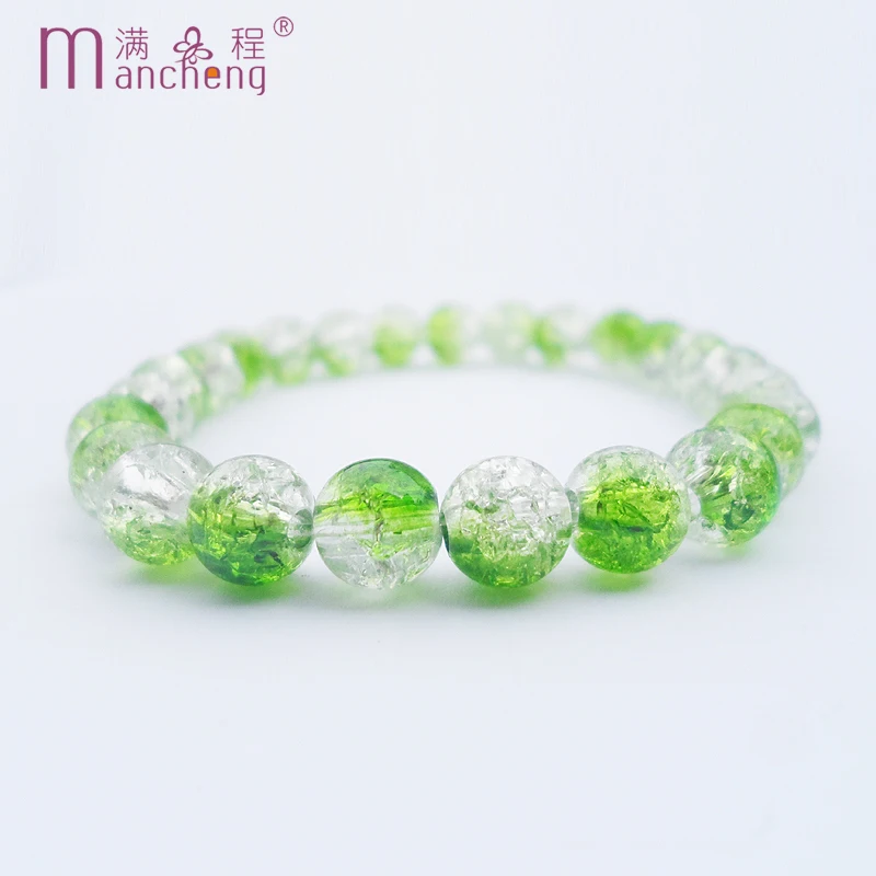 official-website tiki 2 rupee item Adjustable Transparent Green Floral Lover Acrylic Beads Wrap Bracelet Mother Kids Cuff Women