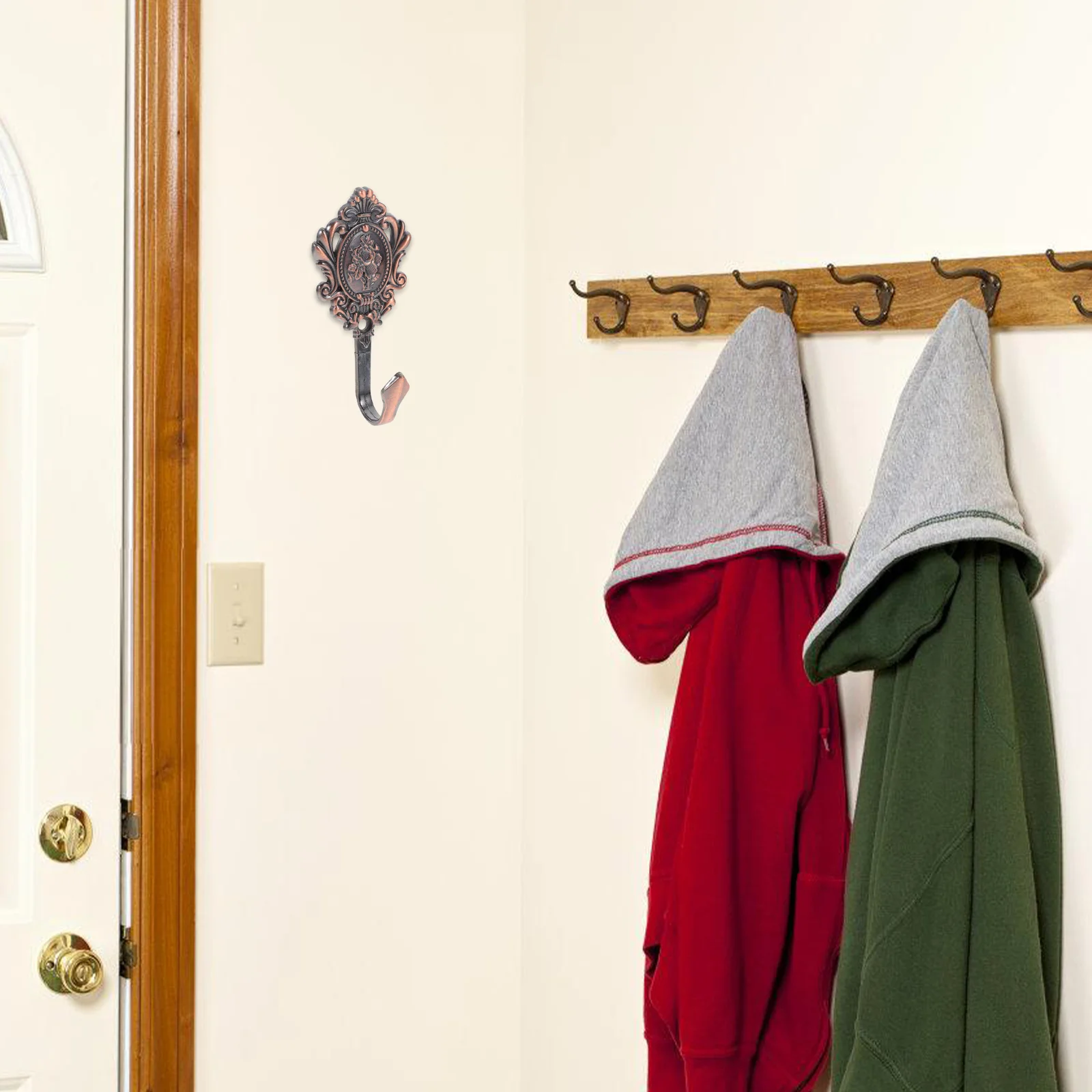 

2Pcs Zinc Alloy Vintage Curtain Holdback Hooks Rose Carve Design Drapery Tiebacks Suitable for Curtains Clothes Hats