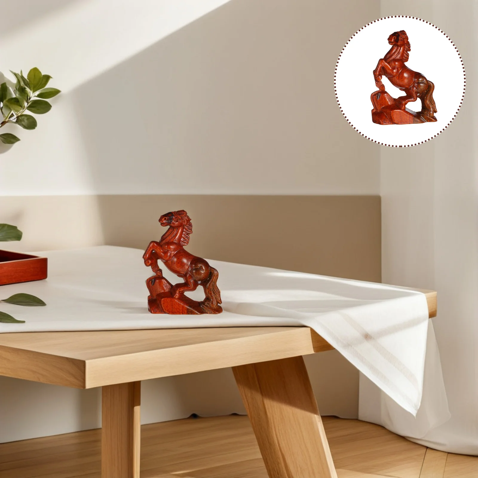 

Wooden Horse Statue Hand Carved Small For Home Decor Tabletop Display Living Room Bedroom Garden Decoration Animal Sculpture