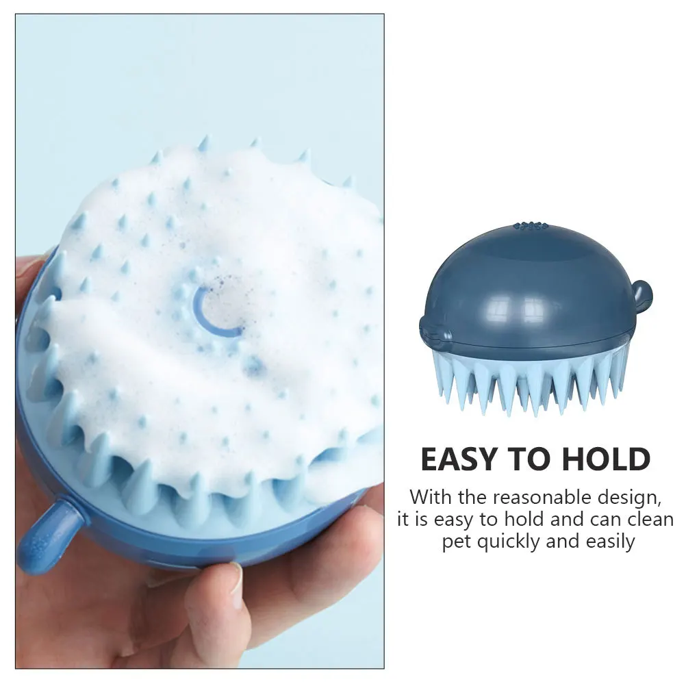 

Plastic Pet Bath Brush Blue Durable Grooming Massage Comb Dog Cat Hair Cleaner Pet Bath Supplies Dog Bathing Brush