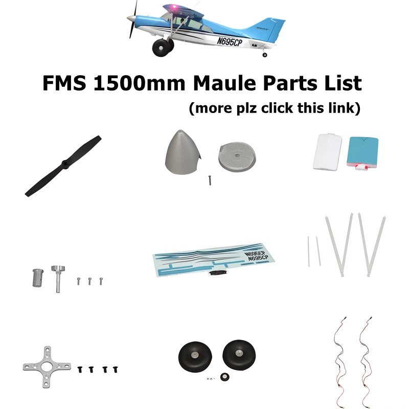 FMS 1500mm Maule Spare Parts List Propeller Spinner Cowl Motor Shaft Mount Board Landing Gear ESC RC Airplane Plane Aircraft