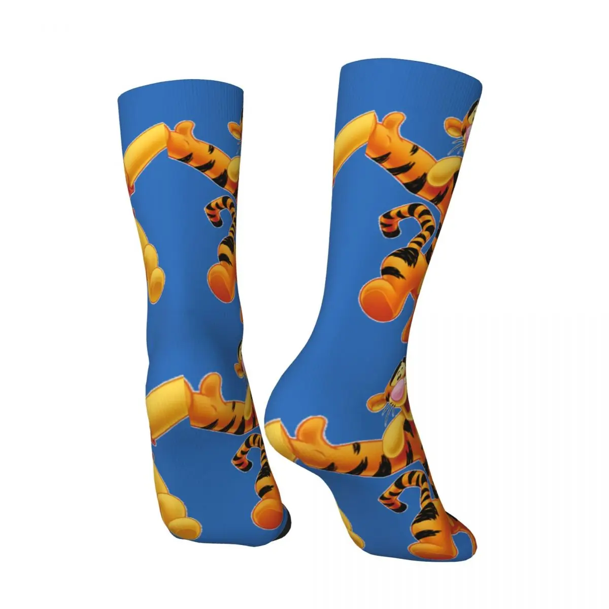 Retro And Tigger Men's compression Socks Unisex Disney Winnie The Pooh Harajuku Seamless Printed Novelty Crew Sock