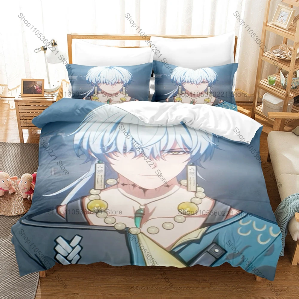 Icon Geshu Lin Warrior Graphic Wuthering Waves Gaming Bedroom Decor Bedding Duvet Cover + 2 Pillowcases Game Fan Room Decor