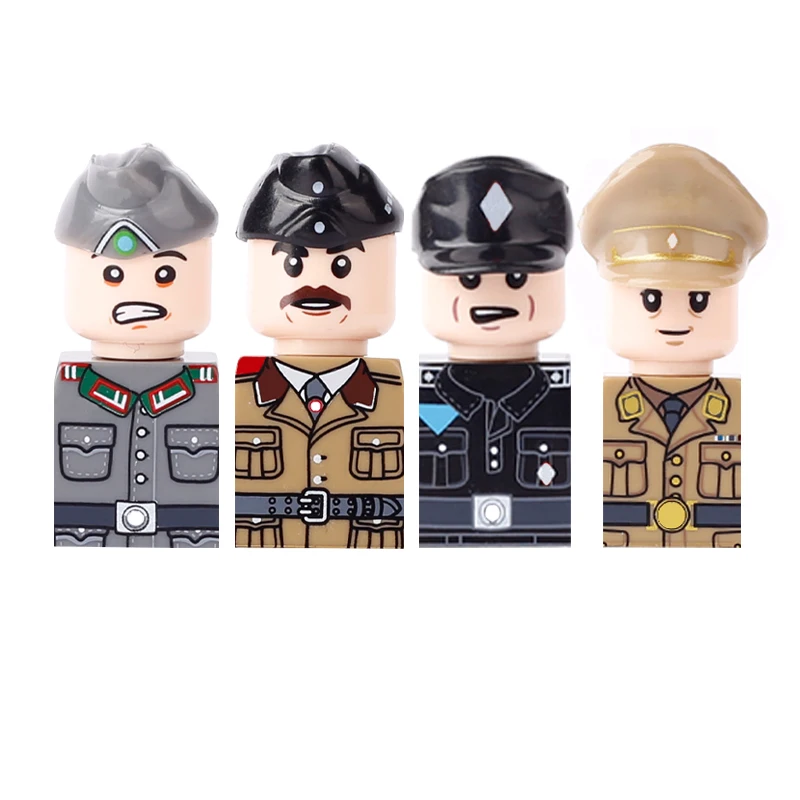 WW2 US Navy Petty Officer Building Blocks German Soldiers Army Leader Figures Weapons Parts Bricks Miliatry Toys