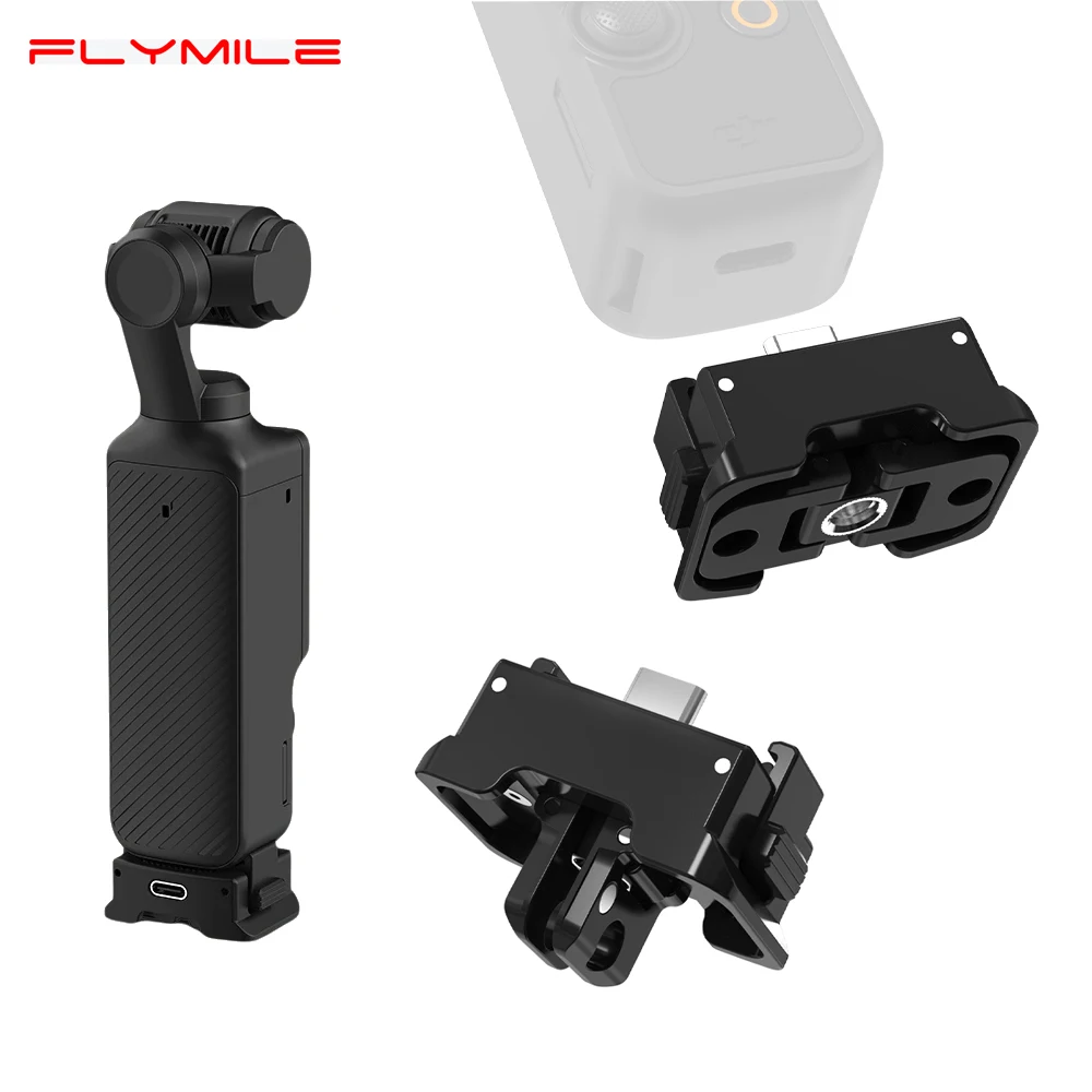 Flymile Concept Charging Adapter Base for DJI Osmo Pocket 4P/4/Pocket 3 Accessories Desktop Holder with 1/4 Screw Hole