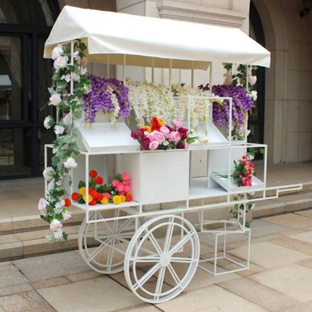 Customized collapsible candy car Flower Candy Carts With Wheels For Wedding Children Christmas Decoration dessert candy bar cart