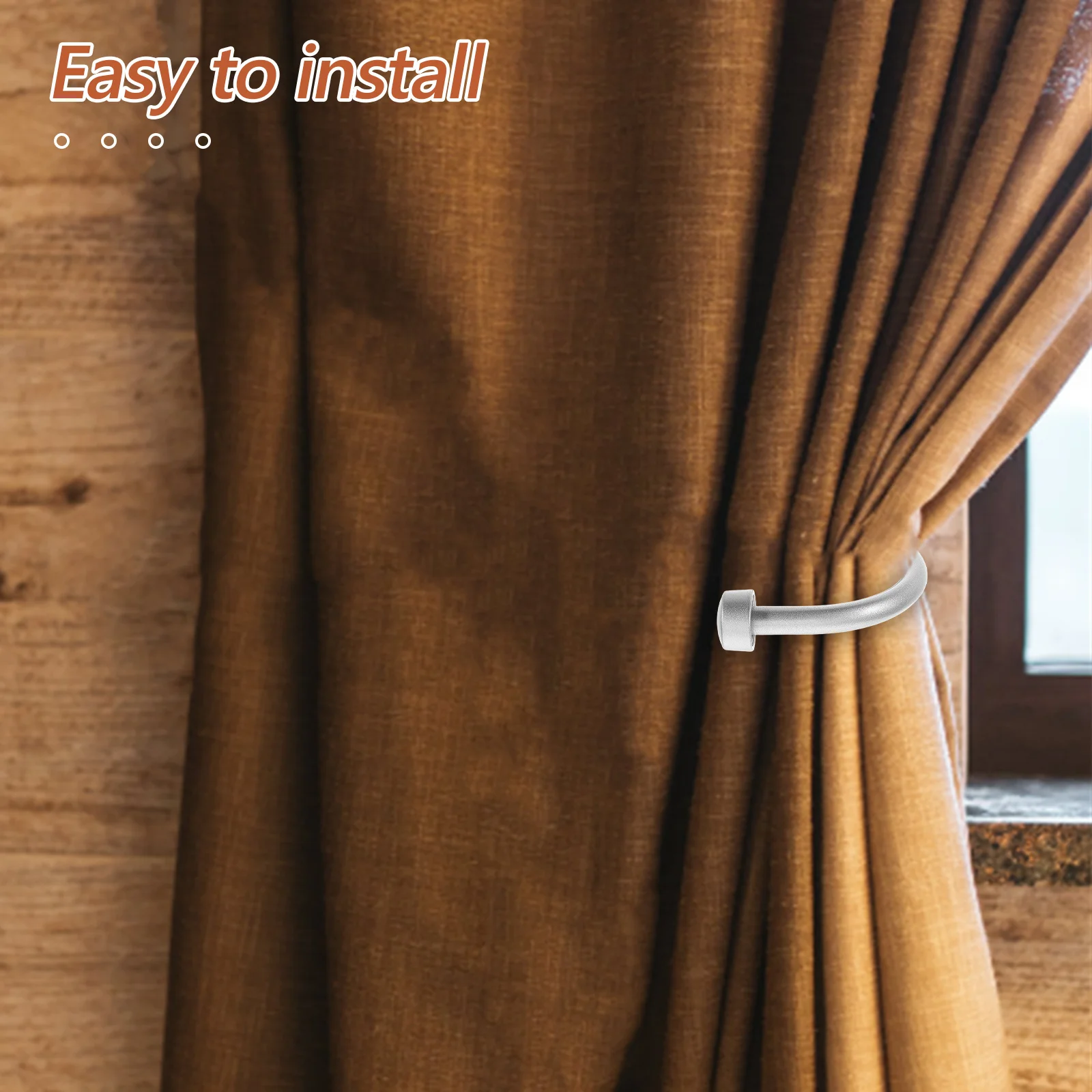 

2Pcs U-Shaped Iron Curtain Holdbacks Wall Mount Hooks Tiebacks Pullbacks for Modern Home Window Drapery Hardware