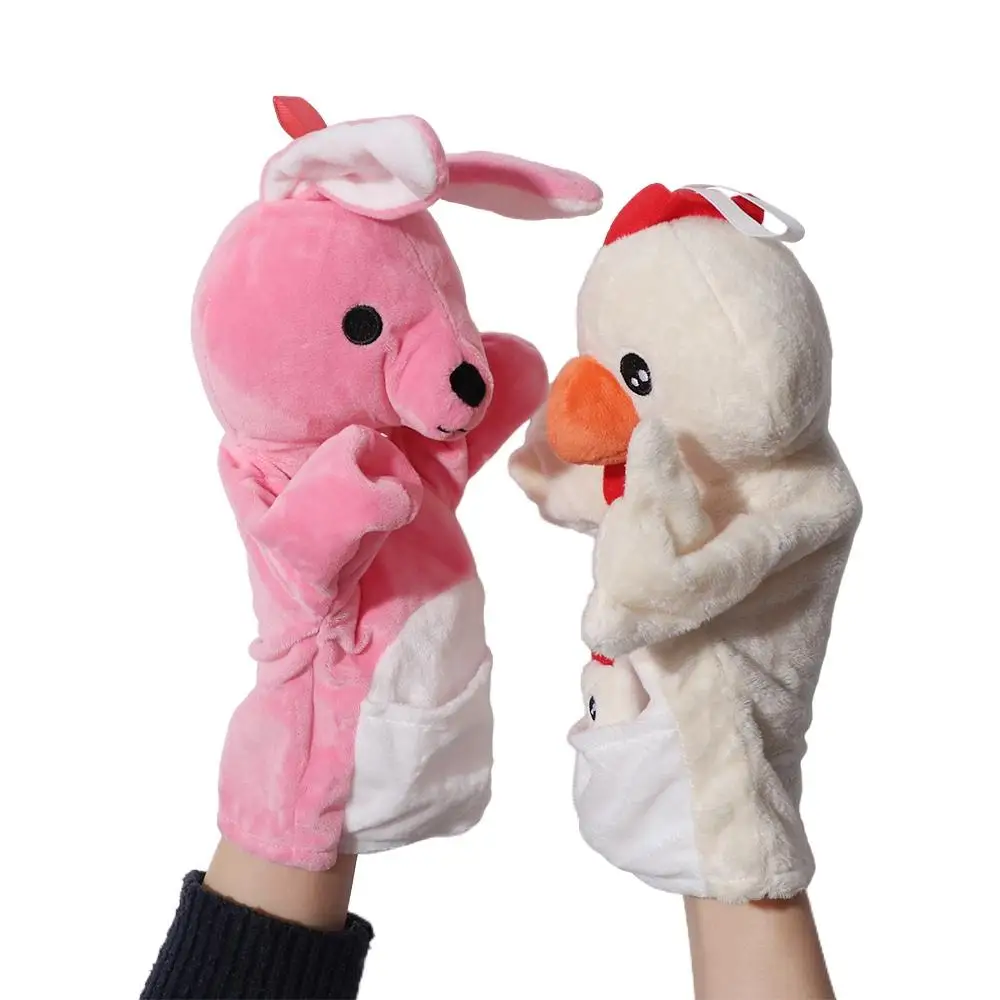 Fuchsia-Marionnette à Main pour Parent et Enfant, Jouets en Peluche, Chien, Pénil, Écologique, Poulet, Lapin