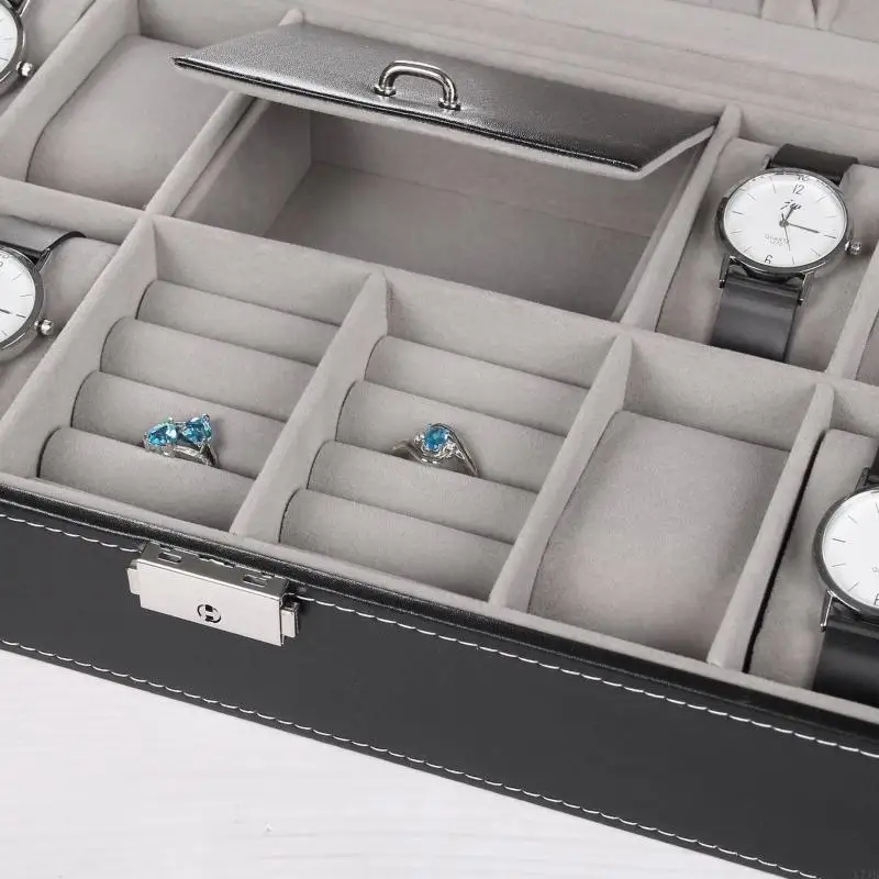 X7JB PROMELED PU LEATHERES WATTSES COLLECTION COLLECTION CASE MOLDRINGRING RINGS RINGS NETLACE STORAGE