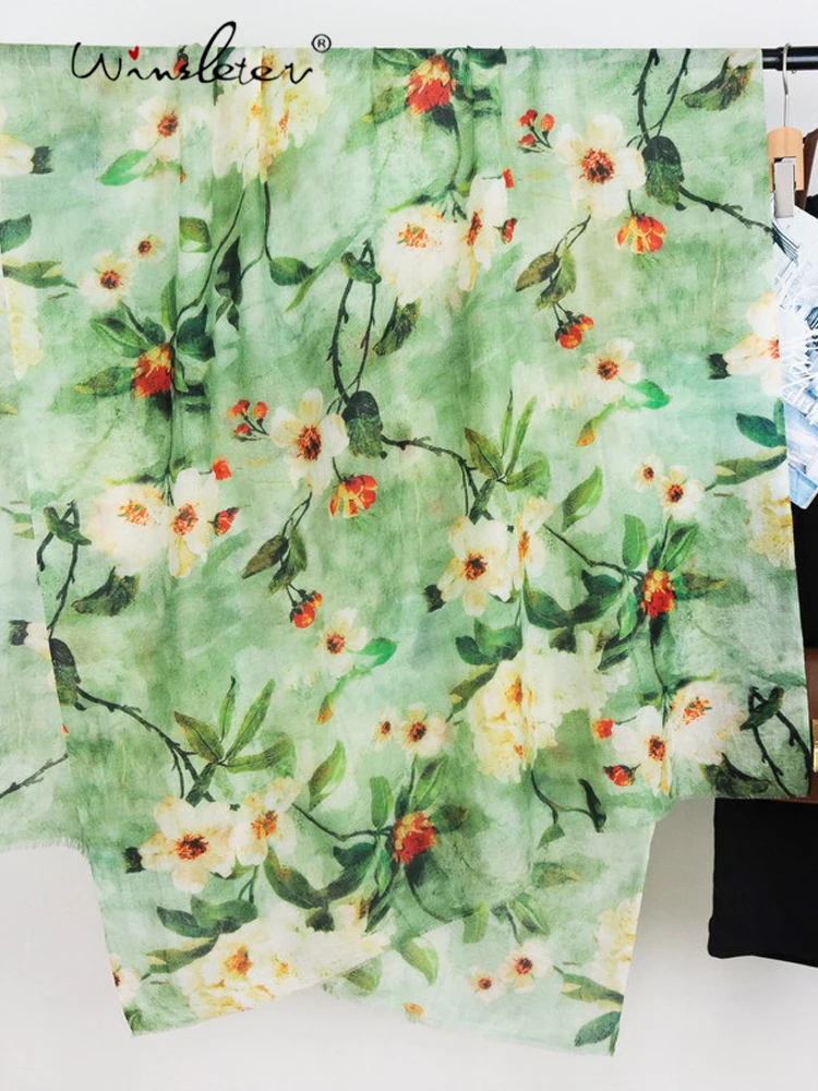 

Winsleter-Women 100%Wool Elegant Long Scarf, 200*100CM Floral Print, Mom Gift Gentle Temperament Scarves, 2025 Winter A5D126CC