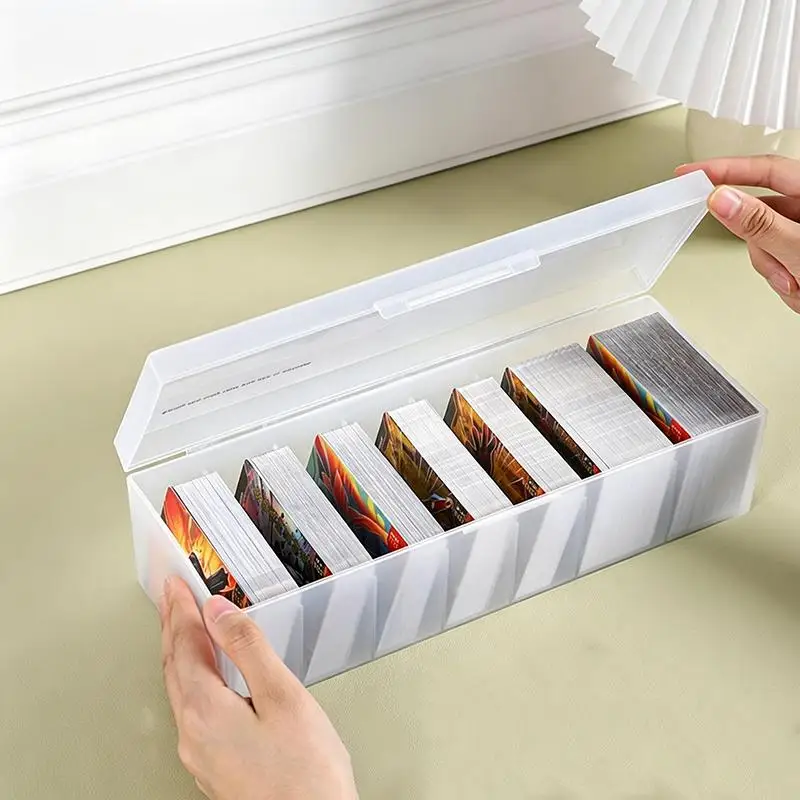 Dustproof Stackable Divided Trading Card Storage Box Clear Game Card Holder Desktop Organizer Container For Collectible Game Car