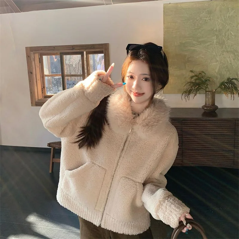 

Gentle Wind Coat Female 2026 Autumn Winter New High-Quality Mao Mao Collar Jacket Women Korean Outwear Leisure Zipper Overwear