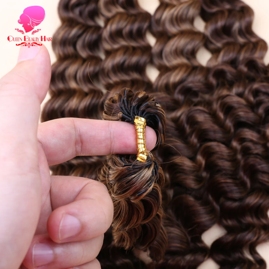 Highlight Deep Wave Feather Crochet Echthaar Unsichtbare Wunderknoten Haarverlängerung 100% Echthaar Farbige Boho Zöpfe – Detail 18