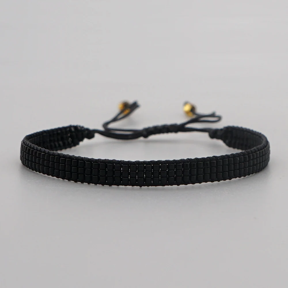 ZGMXR Rice bead bracelet Three rows Adjustable Hand weaving Creativity Pattern Bohemia Fashion Simple Beaded bracelet