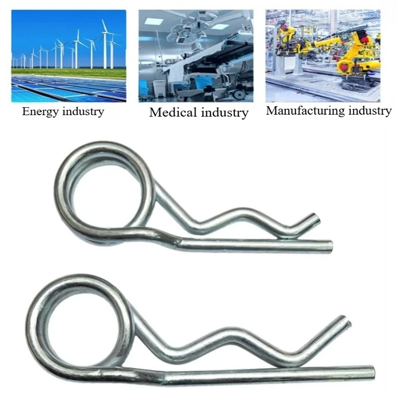 

20/10/5/2/1p стальные шпильки с двойным кольцом, двойная катушка R-зажим, удерживающие шпильки для волос для прицепа, коляски, грузовой лодки, сталь