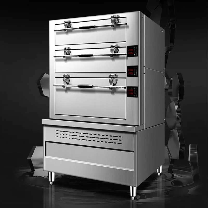 CN-W-90 Seafood steam cabinet, electric three door steam cabinet, multi door large gas steam cabinet, vegetable steam