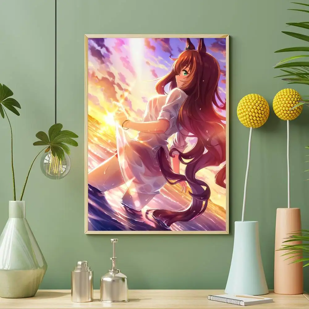 أنيمي U-Umamusume جميلة ديربي المشارك HD الفن لزجة جدار مقاوم للماء غرفة المعيشة المنزلي غرفة نوم الديكور الجمالي