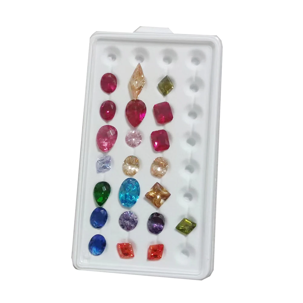 10Pcs Loose Diamond Jewelry Storage Box 10-12mm Beads Gem Organizer Store Packaging Stone Case Gemstone Display Box Cover Tray