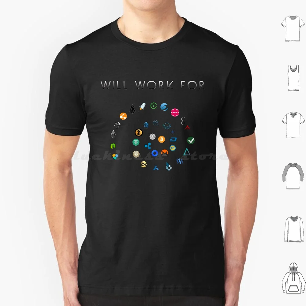 Will Work For Crypto Cryptocurrency Blockchain Design T Shirt Cotton Men Women DIY Print Programming Programmer Coding Coder