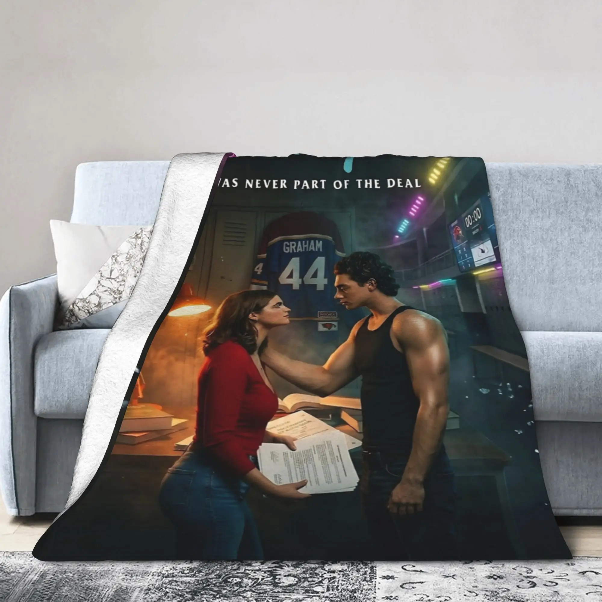 Off Campus Hockey Romance  Knitted Blanket Fleece  Warm Throw Blanket for Bed Bed Rug