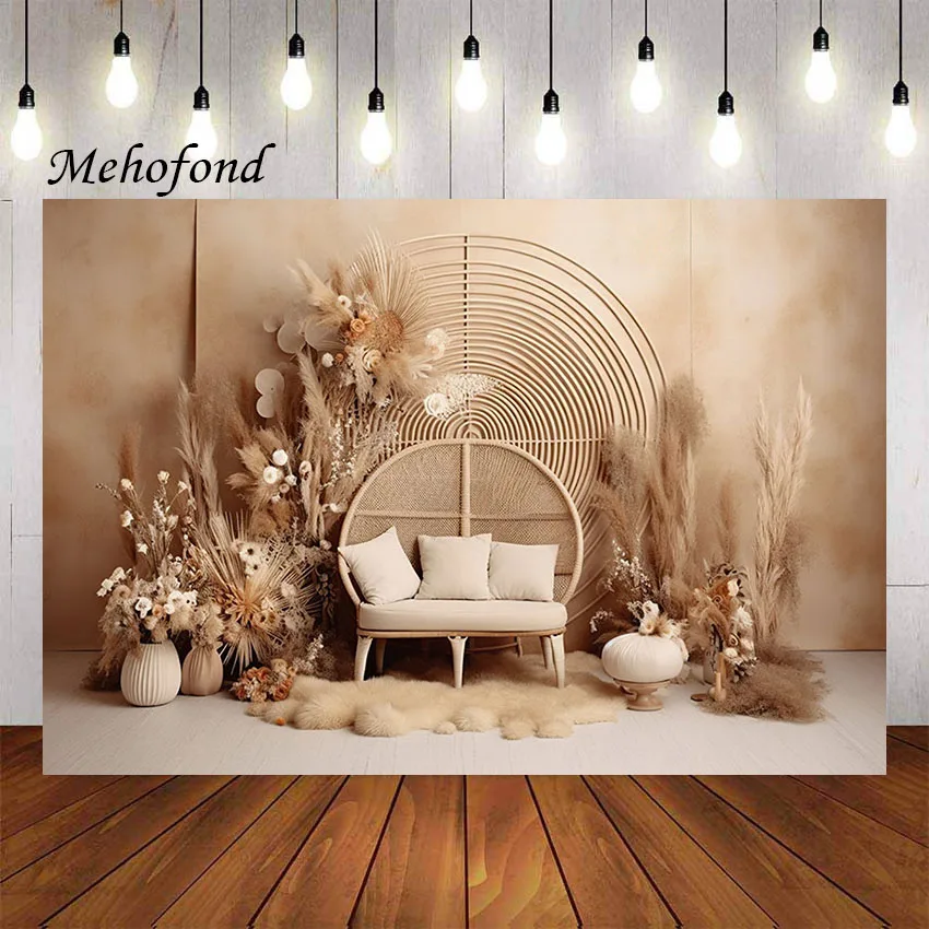 

Mehofond Photography Background Boho Floral Pampas Grass Kid Birthday Party Wedding Pregnant Portrait Decor Photo Backdrop Studi